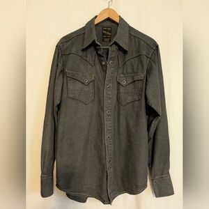 Lucky Brand Men's Gray Casual Button Down Shirt